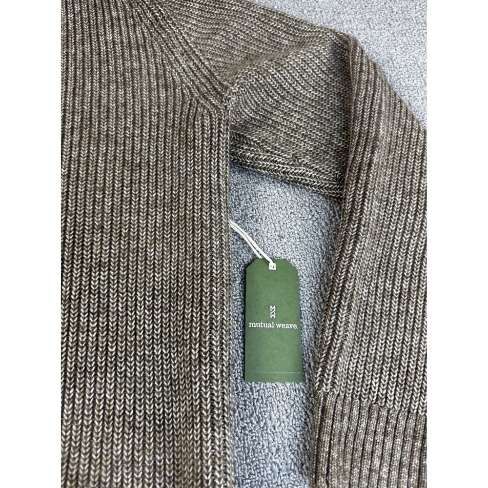 Mutual Weave Sweater Mens Large Brown Ribbed Knit Turtleneck Classic Preppy New - Picture 3 of 9